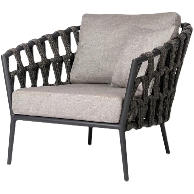 

Courtyard rattan sofa leisure garden table and chair combination rain and sun protection hotel bed