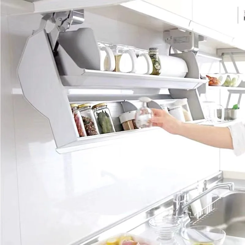 Kitchen storage rack Aluminum alloy seasoning rack Lower basket