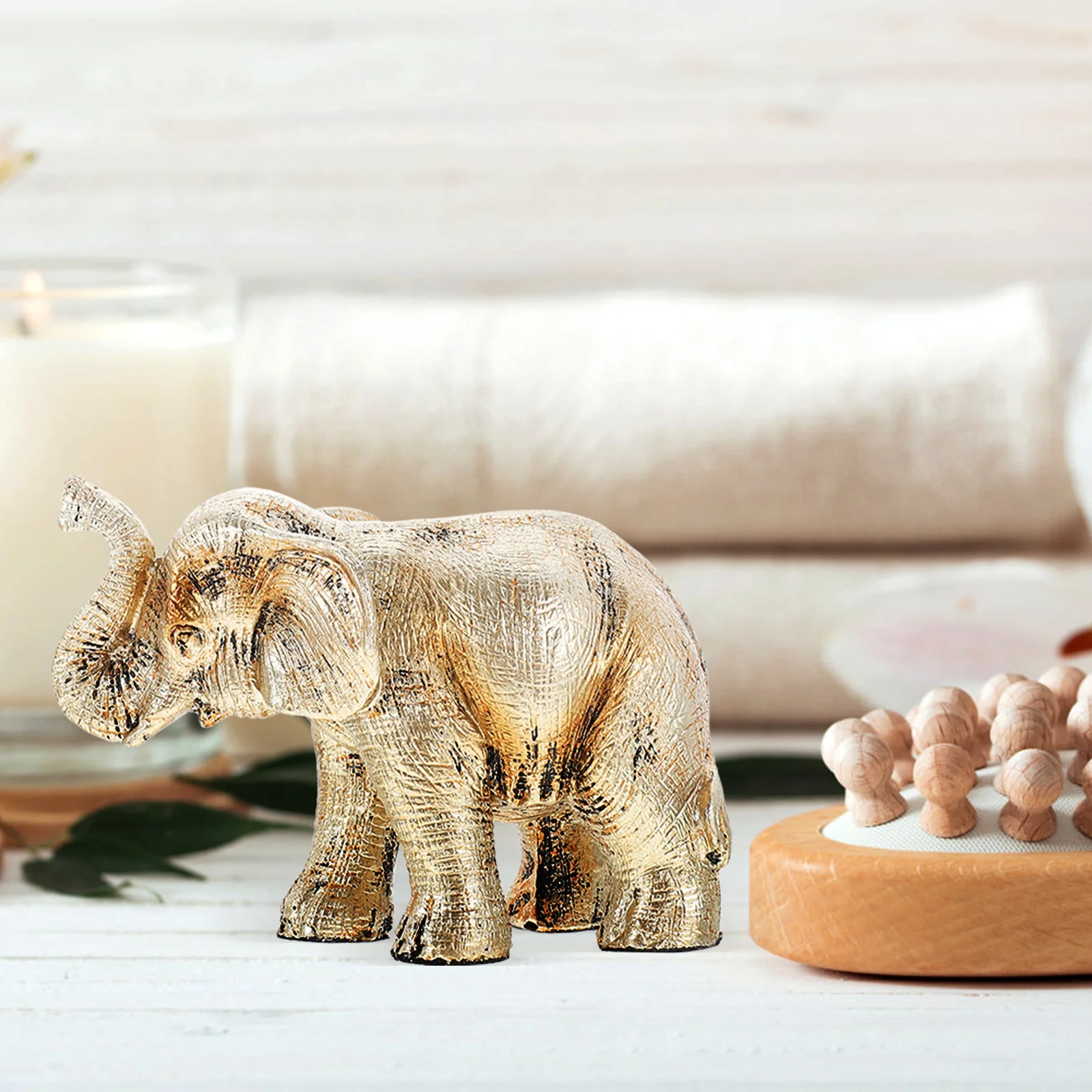 

3Pcs Elegant Resin Elephant Statue Desktop Ornament Creative Fortune Home Decoration Resin Craft Decor Elephant Statue Decor