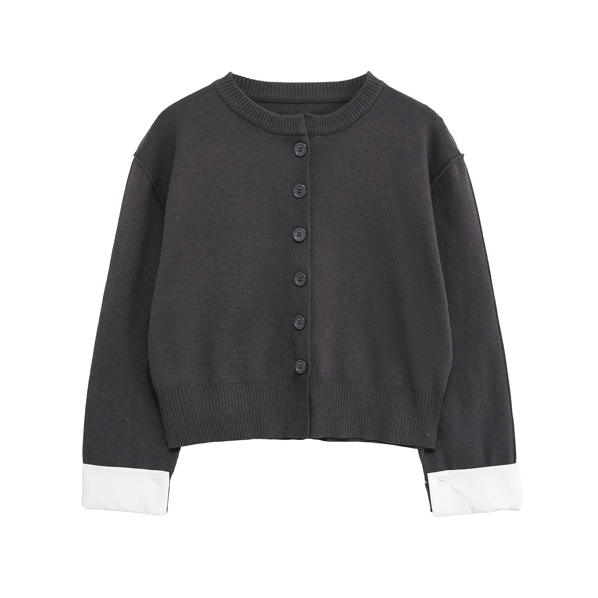 

Women's clothing autumn new product temperament versatile casual fashion spliced ​​long sleeve casual knitted jacket