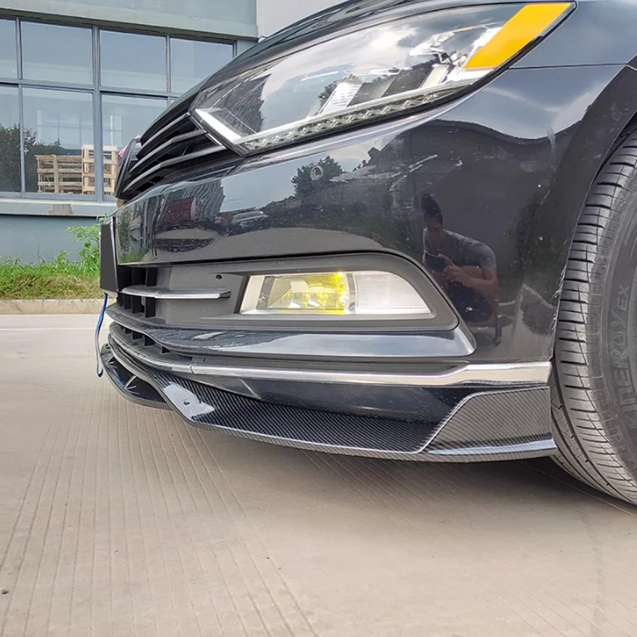 Front Bumper Spoiler Lip Lower Body Kit Diffuser Splitter Tuning Guard  For VW Passat B8 2017 2018 2019 ABS Glossy black - view 5