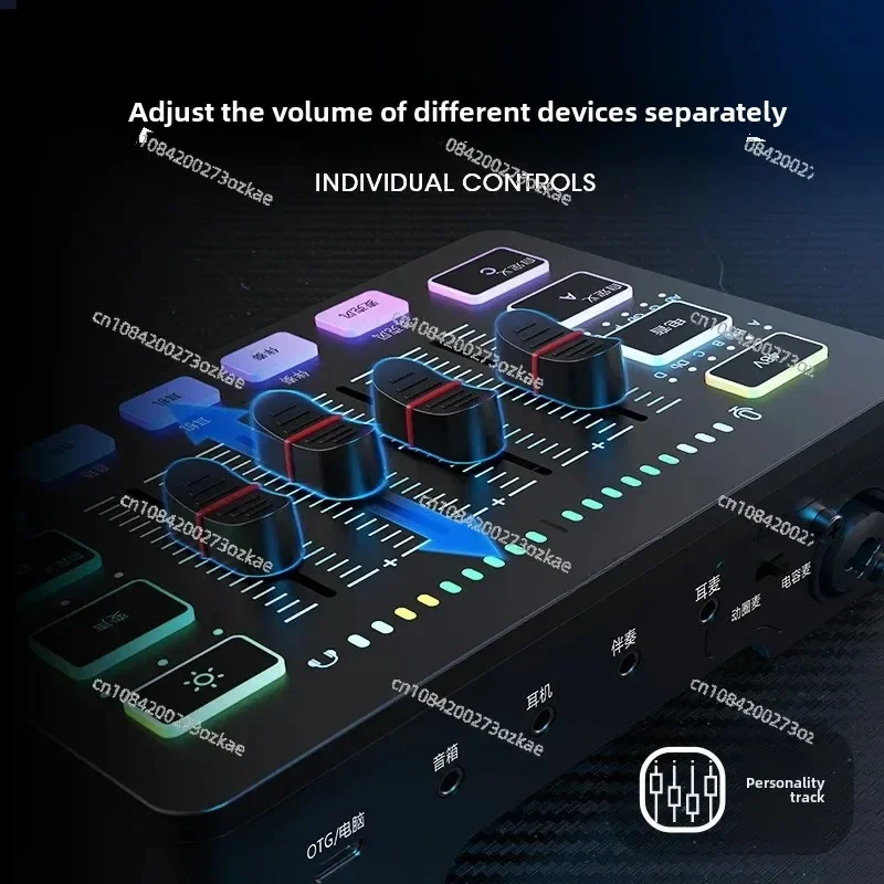 Gaming Audio Mixer,Streaming 4-Channel RGB Mixer with XLR Microphone Interface,for Game Voice,Podcast,AmpliGame SC3