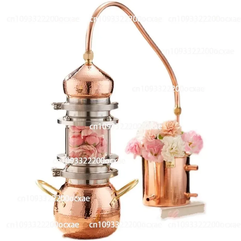 2L 3L Pure Flower Essential Oil Distiller Copper Distiller Handmade Brandy Wine Steaming Machine Copper Alembic Distillation