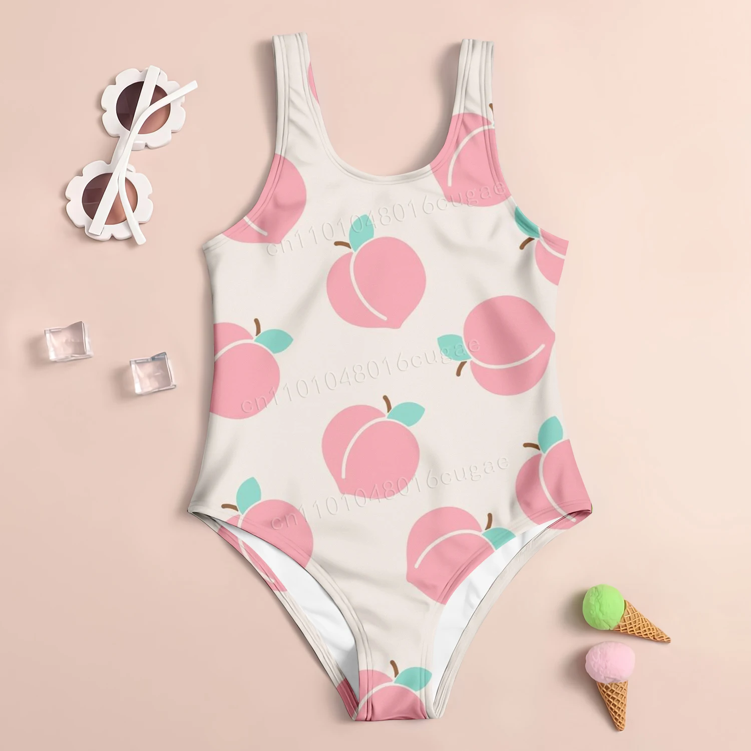 سلسلة الفاكهة الملونة نمط ملابس السباحة الفتيات لطيف مريح قطعة واحدة ملابس السباحة الصيف الشاطئ الكرتون طباعة نمط ملابس السباحة #3