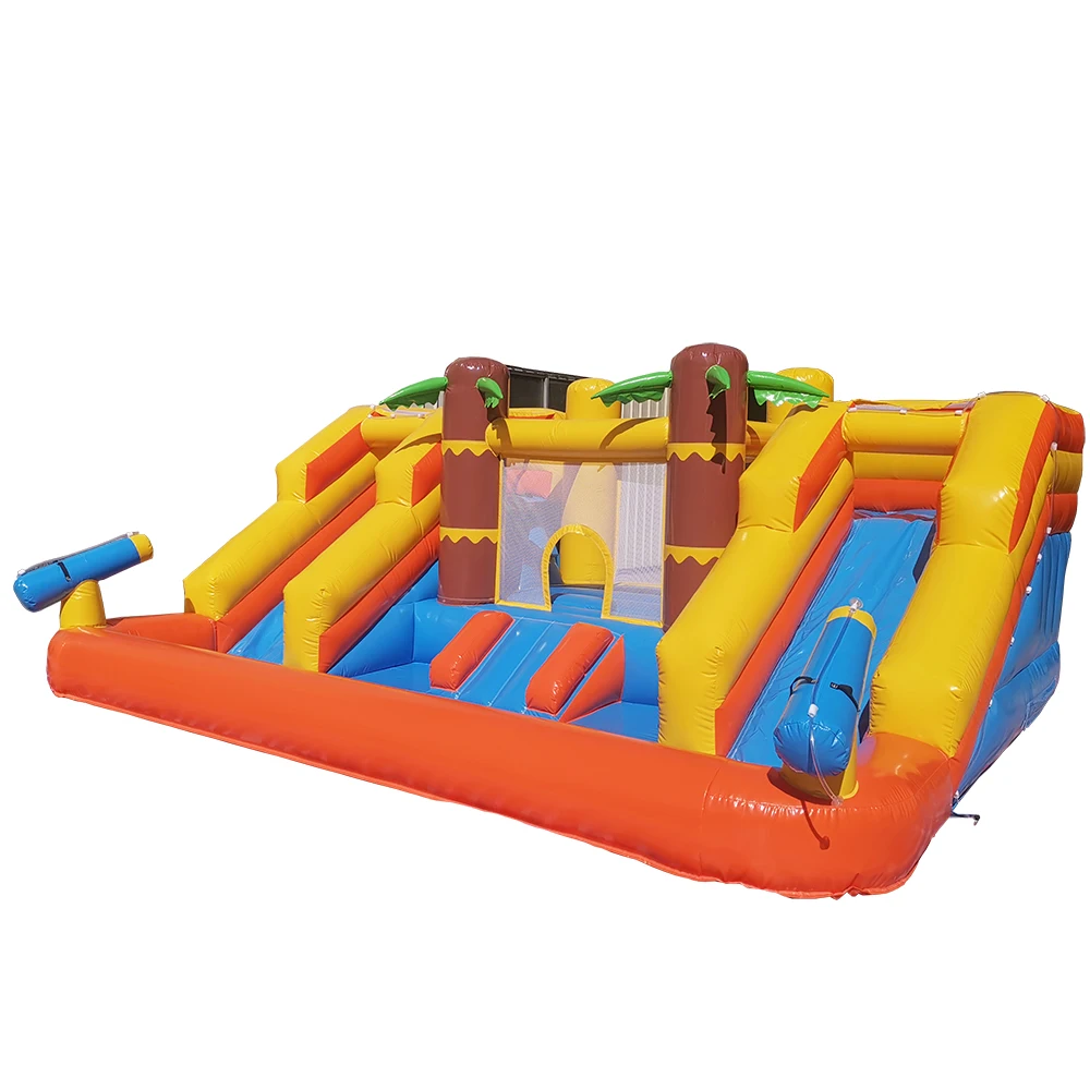 

Надувной батут-горка 6x4x3 метра с водной горкой и батутом для прыжков