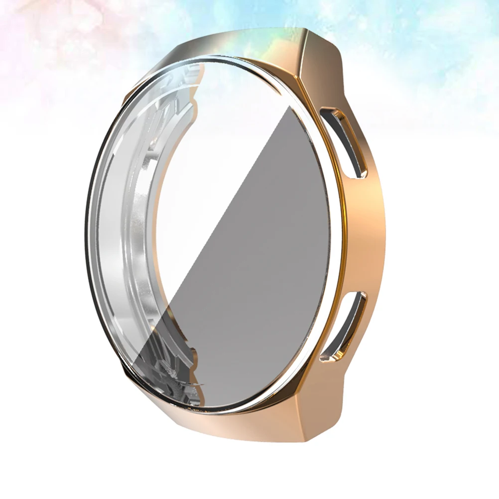 

Plating Full Screen Watch Case Protective Cover Delicate Watch Shell Compatible for Huawei Watch (Rose Gold)