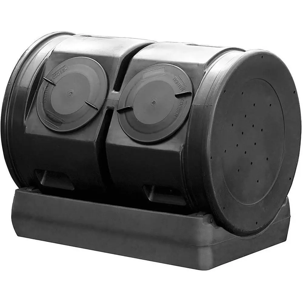 

Outdoor Garden Dual Tumbler Compost Container, Black