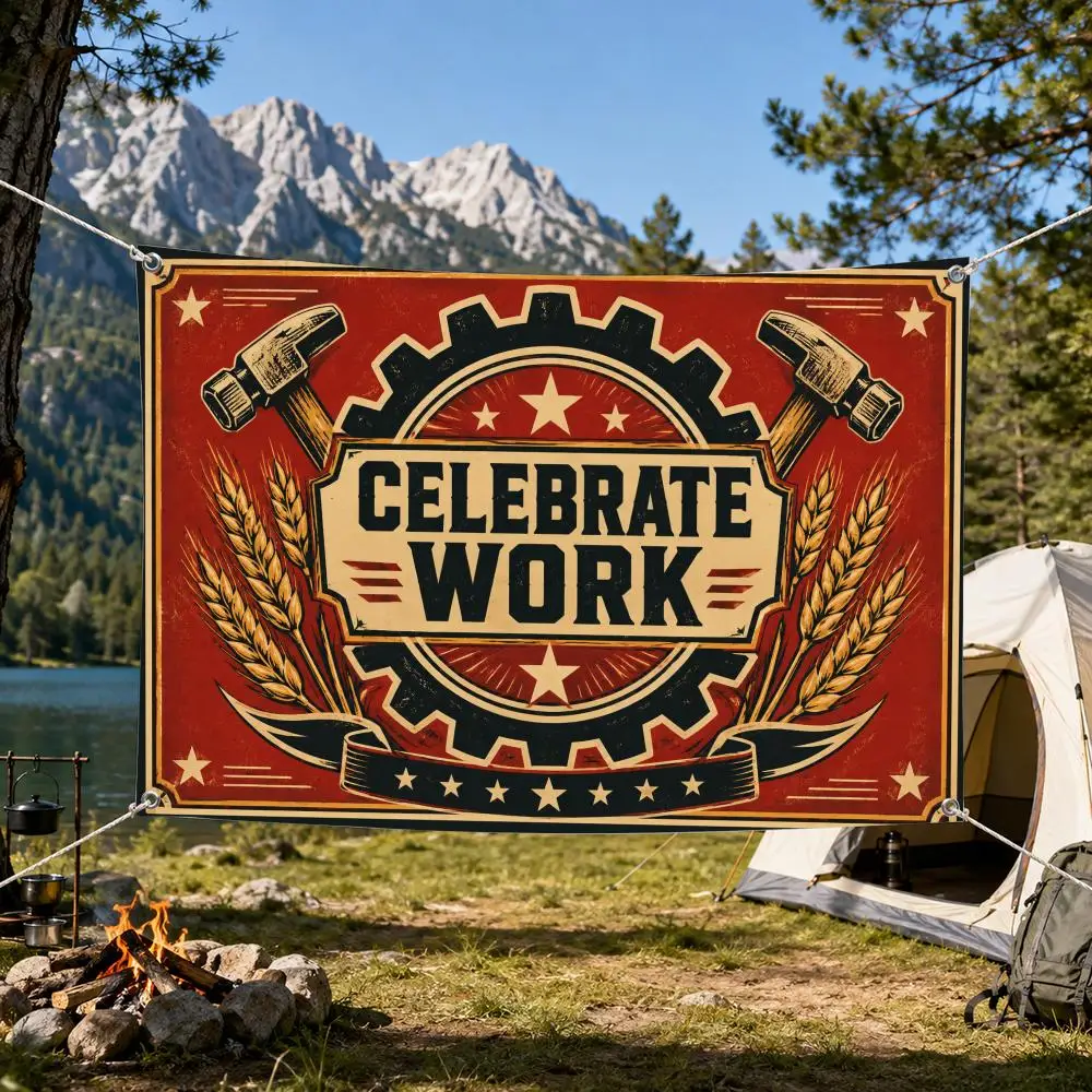 Labor Day celebration preparations Flags Aesthetic Wall Tapestry Printed Wall Hanging Living Room Party Outdoor Decor