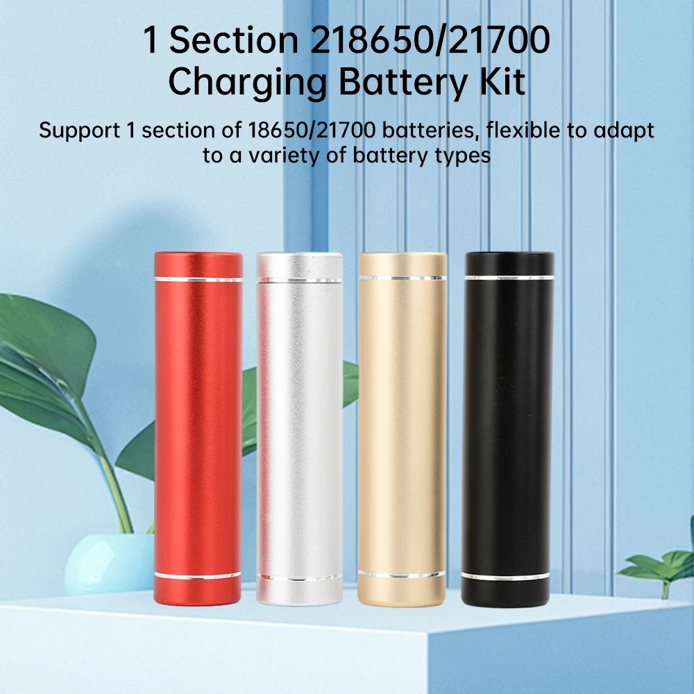 5V 2A Fast Charging Cylindrical Aluminum Welding-Free Type C Mobile Power Sleeve 1 Section 218650/1700 Charging Power Sleeve