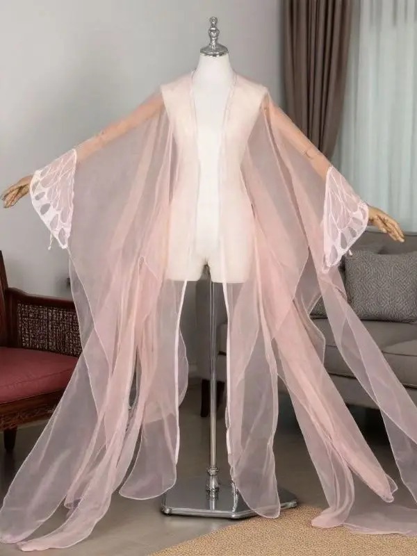 Classical Dance Hanfu Sleeveless Shawl Thin Pure Color Inner Wear Outer Jacket Transparent Dance Costume Hanfu Item National ...