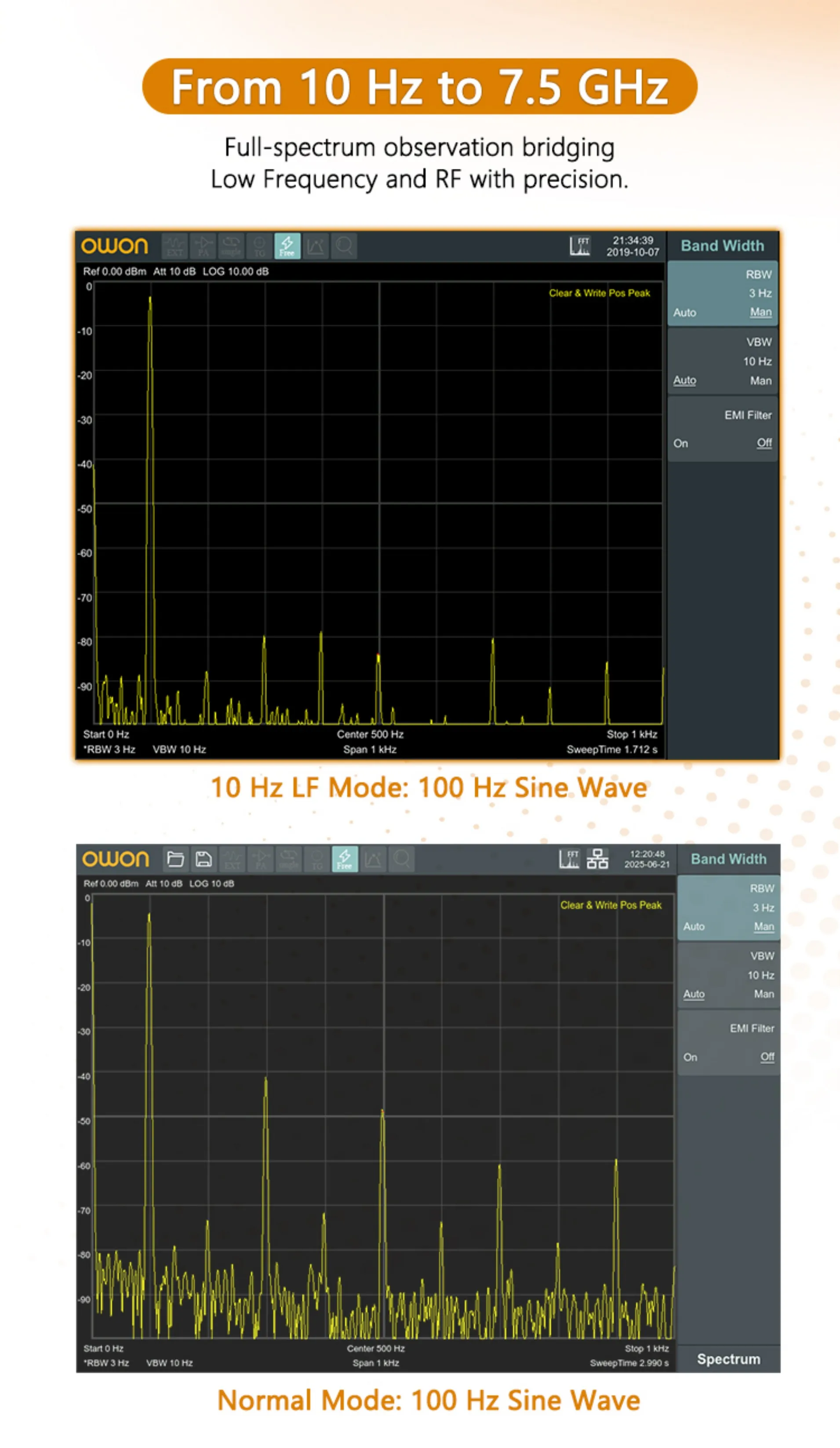 OWON XSA1015P-TG XSA1032P-TG Spektrumanalysator 9KHz-3,2GHz 1Hz Auflösung Multi-Touchscreen EMC USB LAN HDMI Tracking Generator – Detail 4