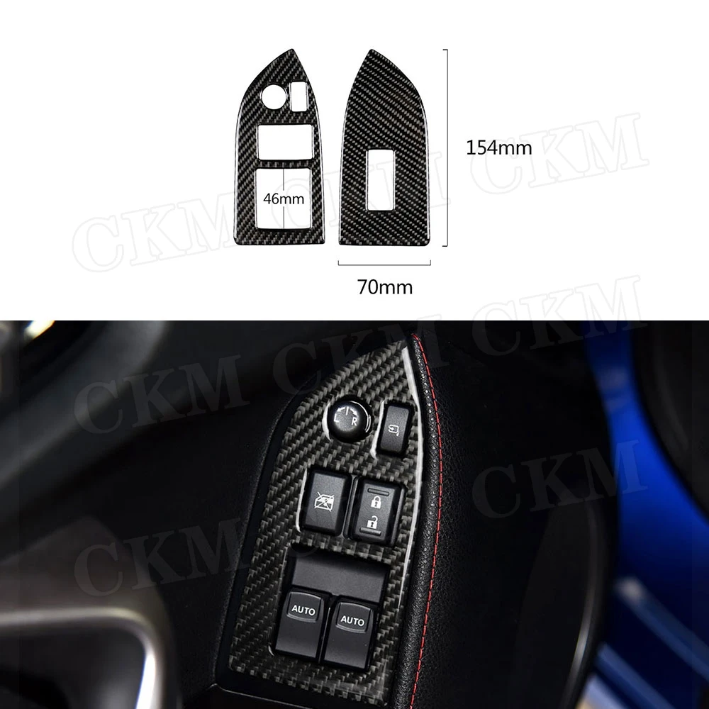 

Carbon Fiber Car Door Window Lifter Switch Buttons Trim Frame Cover Stickers For Toyota GT86 FT86 ZN6 Subaru BRZ 2013-2017