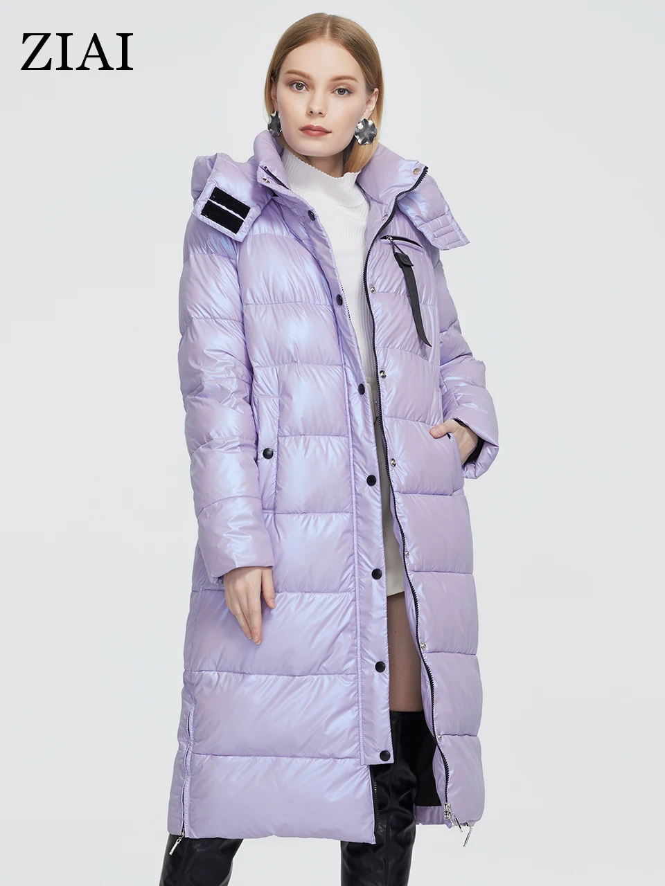 Ziai 2022 Winter Vrouwen Parka Lange Warme Vrouwelijke Jas Kleurrijke Stof Mode Slanke Vrouwen Jas Perfect Merk Kwaliteit Hot ZR-9510