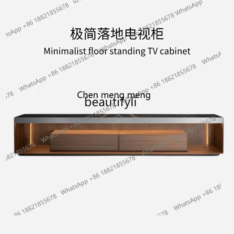 

ss1001 Italian minimalist floor-to-ceiling TV cabinet is simple and modern, and the household living room can store lockers