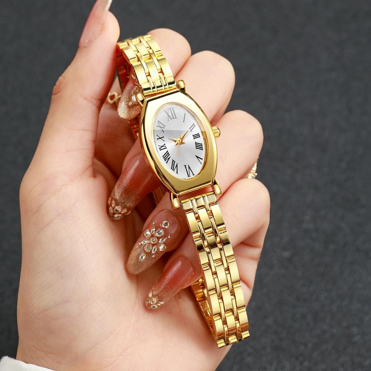 Fashio Roma Dial Women's Watches Golden Strap Quartz Watch for Ladies Clock Relogio Feminino Gift（Without Box）
