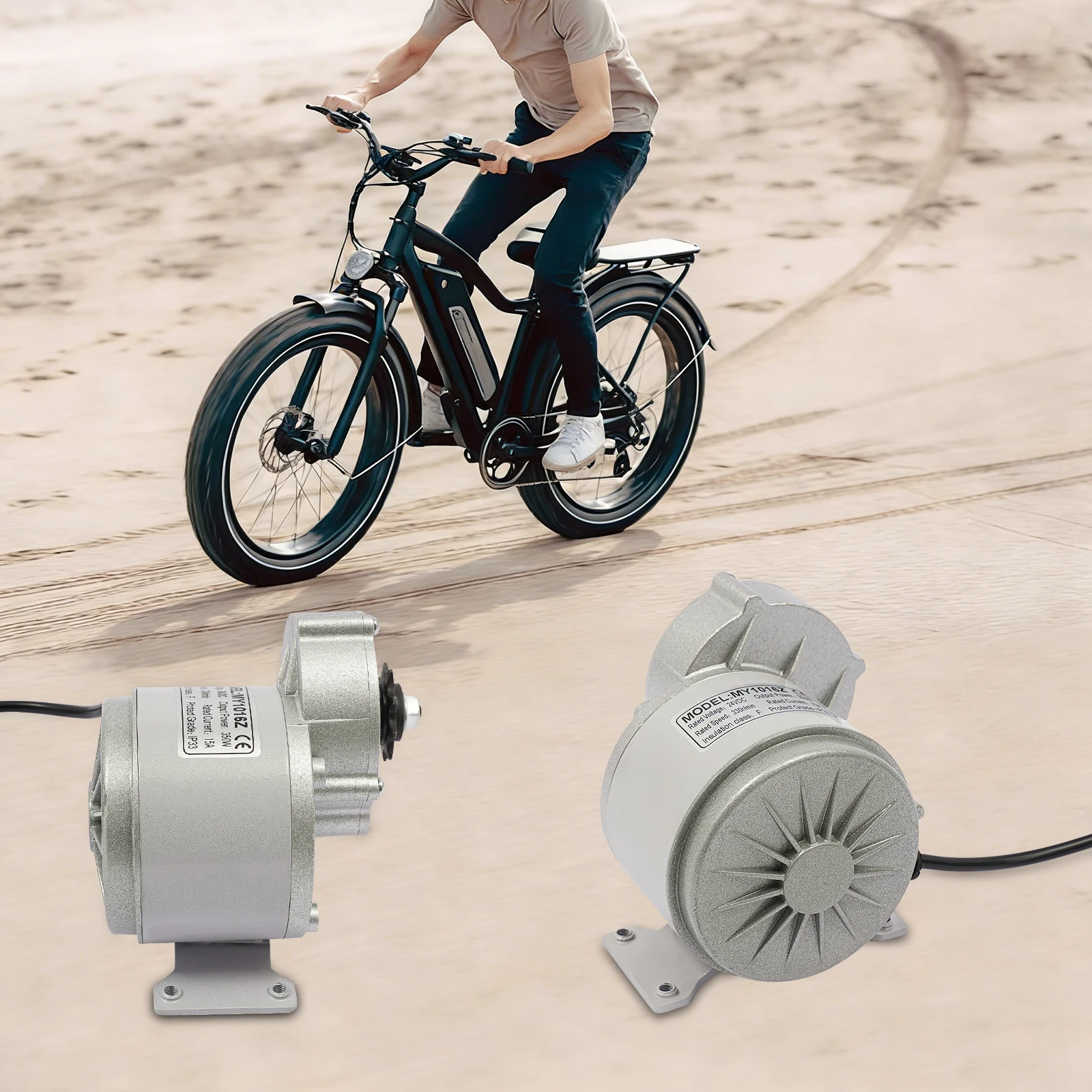 Brushless Gear Reduction Motor 350W 24V DC 330rpm, Electric Bike Motor Kit with Controller Reverse Throttle for Electric Tricycle Go Kart ATV Wheelchair Camping Cart