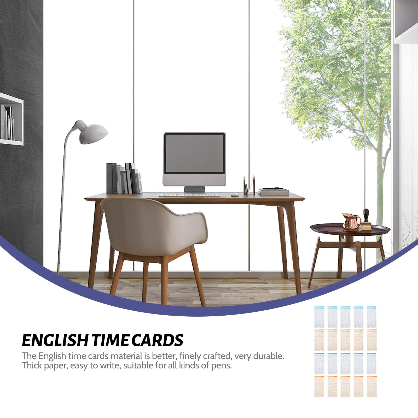 

100 Sheets Attendance Cards Paper Double-Sided Time Cards for Employees Office Supply Portable Easy to Write Sheets