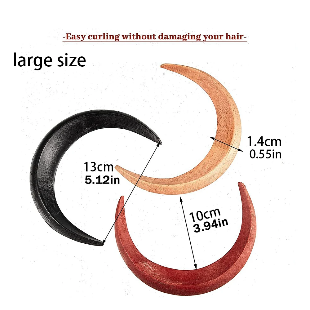 Wooden Moon Handmade Hair Stick Hairpin Hair Fork Clip Comb Ladies Crescent-shaped Personality Thick Hair Clip Styling Tool
