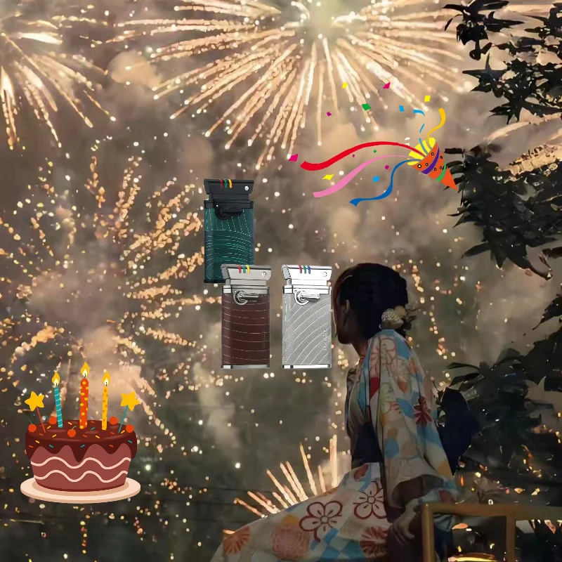 2025 جديد ريترو الروك كيرو سينتي طحن عجلة أخف دائم المعادن ولاعة السجائر الإبداعية العصرية الرجال التدخين مجموعة