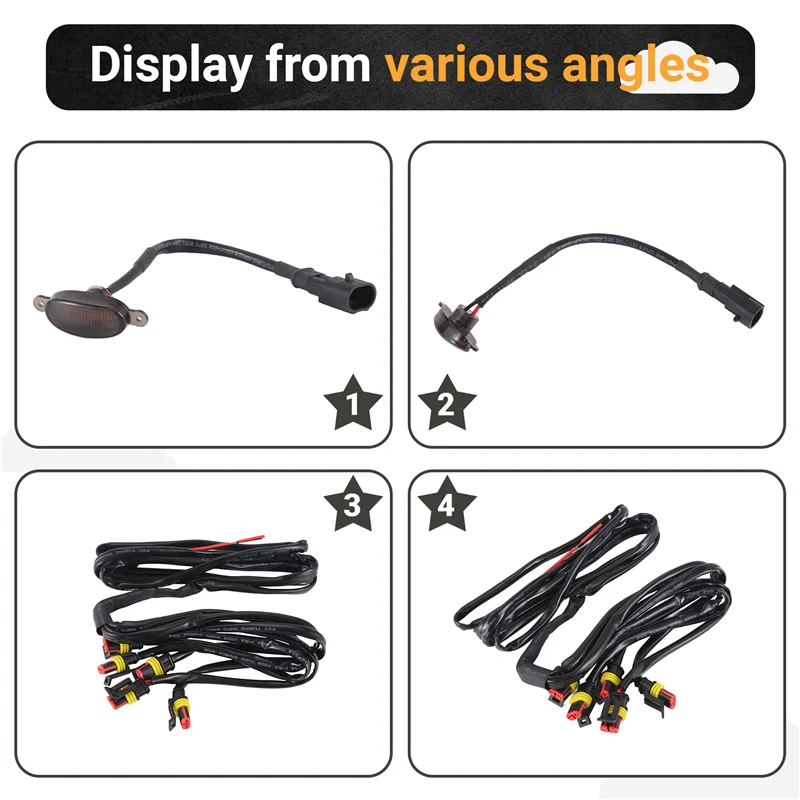 A51K-5PCS أضواء الشواية الأمامية للسيارة مناسبة لدودج دورانجو 2011-2021 رابتور مصبغة LED عدسة سوداء