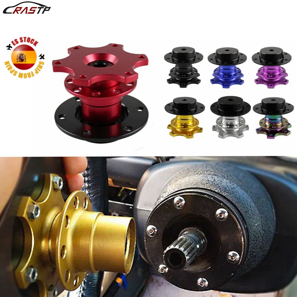 RASTP-New Steering Wheel Quick Release Snap Off Hub Adapter Steering Wheel Hub Boss Kit For 6 Hole Steering Wheel Hub RS-QR001