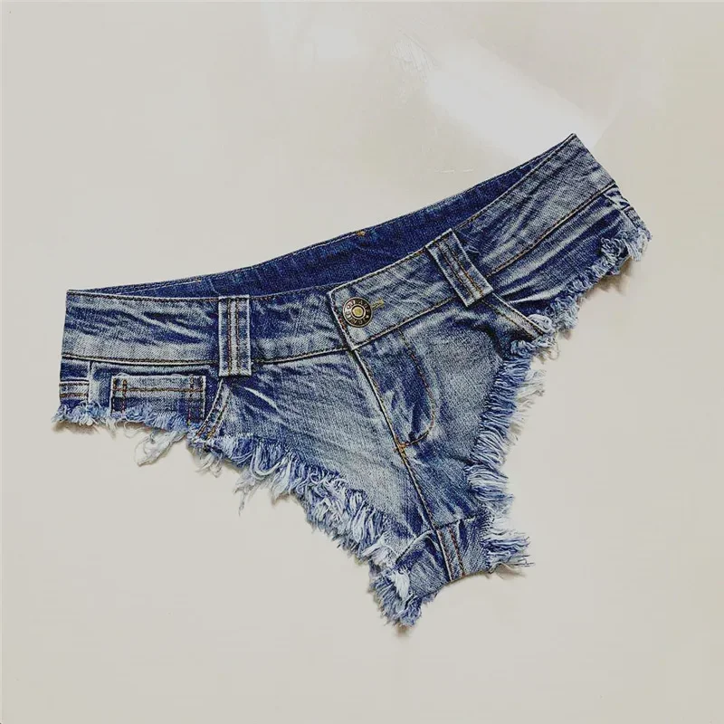 2024 Low Waist Denim Shorts Women Mini Shorts Jeans Pole Dance Thong Bar Micro Shorts Sports Casual Beach Short Pants Lady