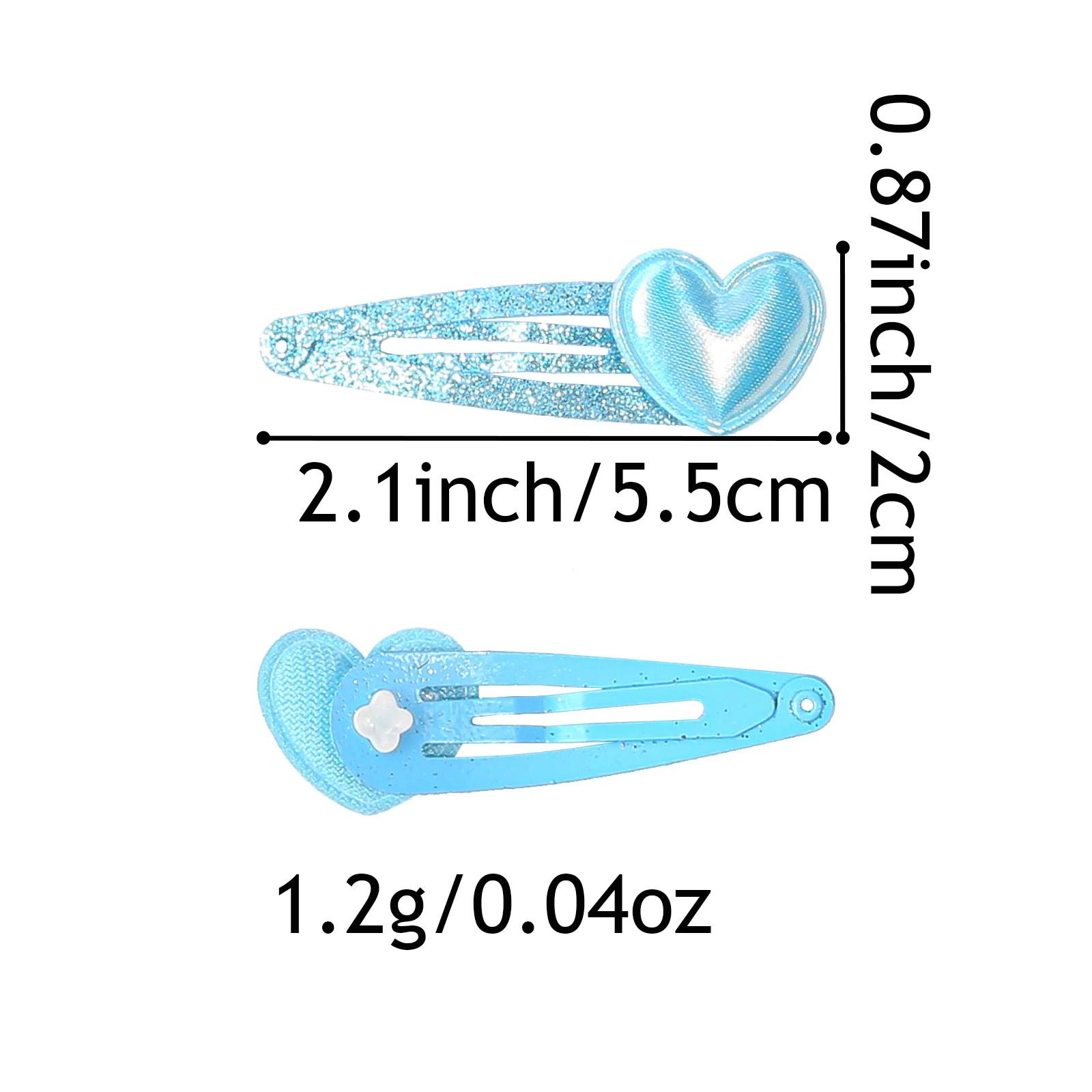 10/20 pcs of shiny heart-shaped BB hair clips, suitable for girls and women's daily party hair accessories