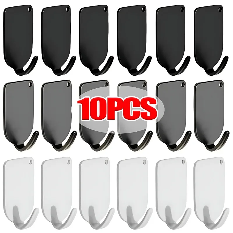 10/1Pcs Self Adhesive Hooks Coat Rack Keys Bag Towel Hanging Holders Bathroom Kitchen Storage Wall Hanger Stainless Steel Hook