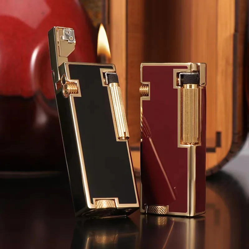 ZORRO Brass Resin Process Kerosene Lighter Side Slide Press Automatic Ejection Ignition Retro Smoke Accessories Gadgets For Men