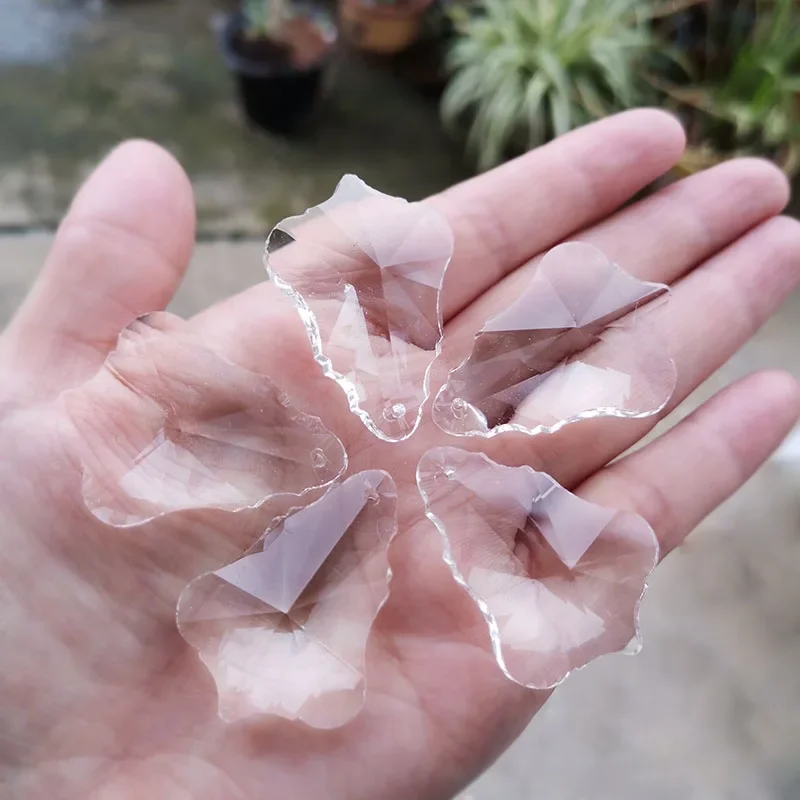 5pcs 38mm Crystal Prism Chandelier Lamp Parts Crystals Suncatcher Making Supplies Hanging Pendant Home Wedding DIY Decoration