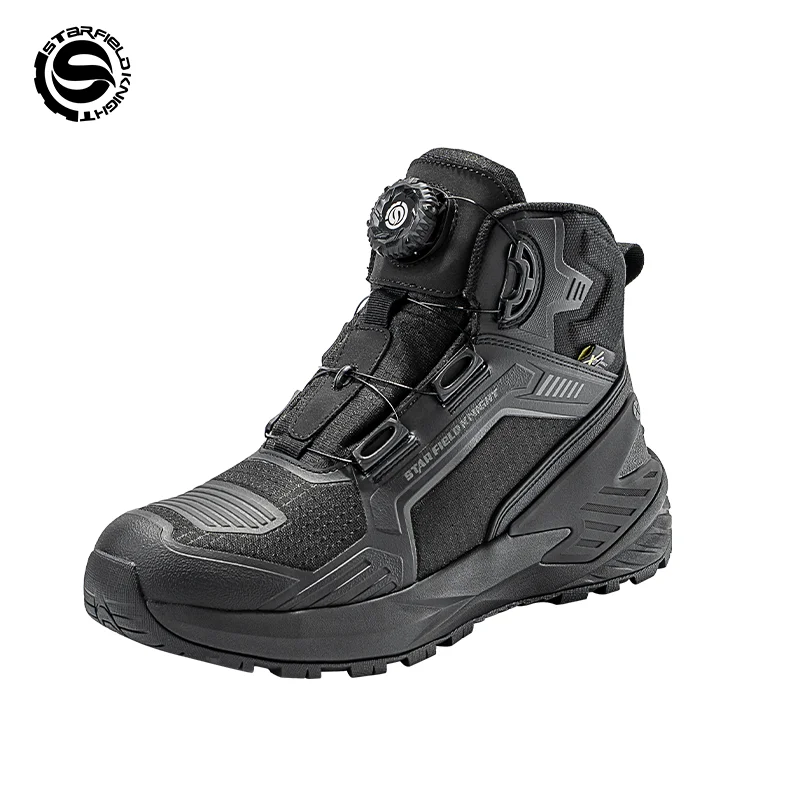 

Мотоциклетные защитные ботинки Star Field Knight, водонепроницаемая обувь, дышащая, усиленная защита, противоскользящие, предотвращающие падения.