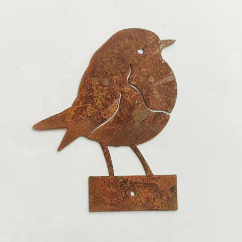 Rustic Metal Bird Sculptures – Iron Art Decorative Ornaments for Outdoor Gardens, Yards, Patios, and Lawns