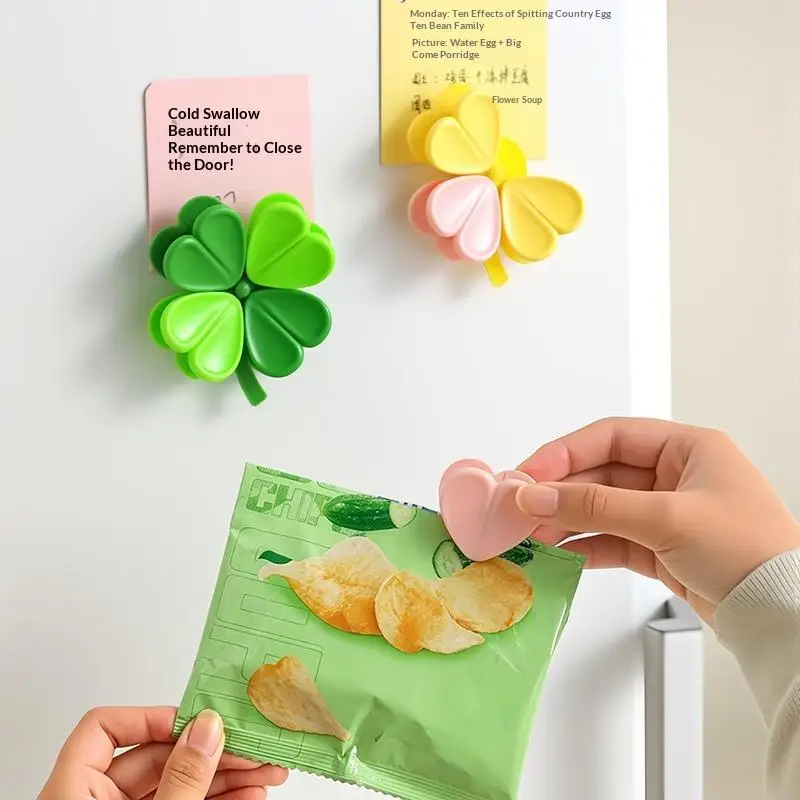Four-leaf Clover Food Bag Clips Set  Magnetic Fridge Sealing Clips Kitchen Snack Fresh Organizer Solution - view 2