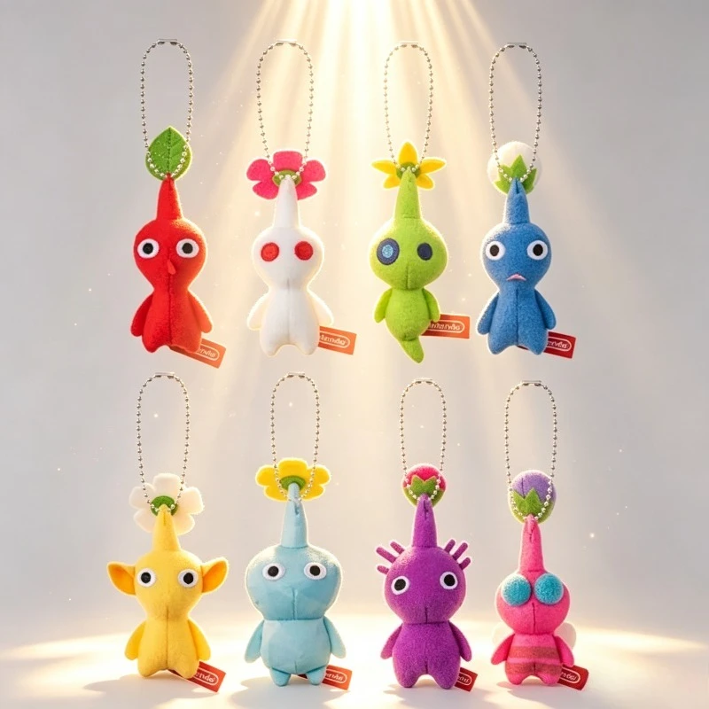 10cm！！！ Mini Plush Pikmin Doll Keychain Soft Stuffed Bag Charm Pendant Decoration Red Yellow Blue Multicolored Toys Hanging Gift