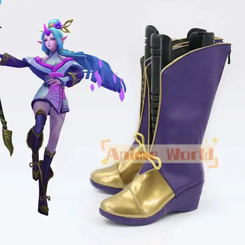 Spirit Blossom Soraka Scarpe Stivali Cosplay Stivale di Carnevale di Halloween Realizzato su misura