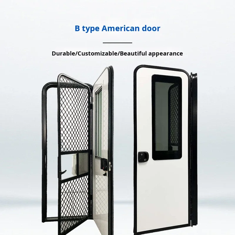 XPS Foam Insulated Aluminum Alloy RV Single Point Door Motorhome Accessories Customizable Size Camper RV Entry Door Caravan Door
