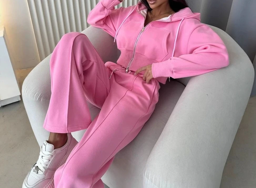 Ensemble pull à capuche et pantalon à cordon de serrage, nouveau Style décontracté en coton à manches longues