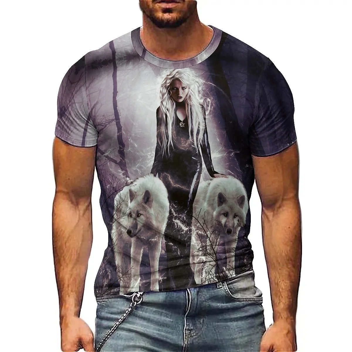 

Men's 3D Printed Short-sleeved T-shirts, Made of Smooth Fabric, Suitable for Home and Outdoor Use, Suitable for Loose-fitting
