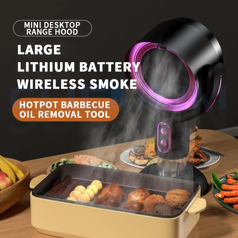 Desktop Exhaust Hood Barbecue Oil Smoke Machine Mini Kitchen Ventilator Portable Hot Pot Range Hood Mini Range Hood