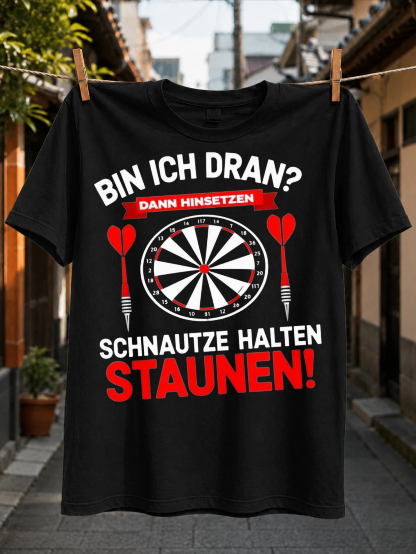 Is It My Turn Sit Down Be Quiet and Be Amazed Central Dartboard with Two Red Darts Confident Darts  Unisex All T-Shirt