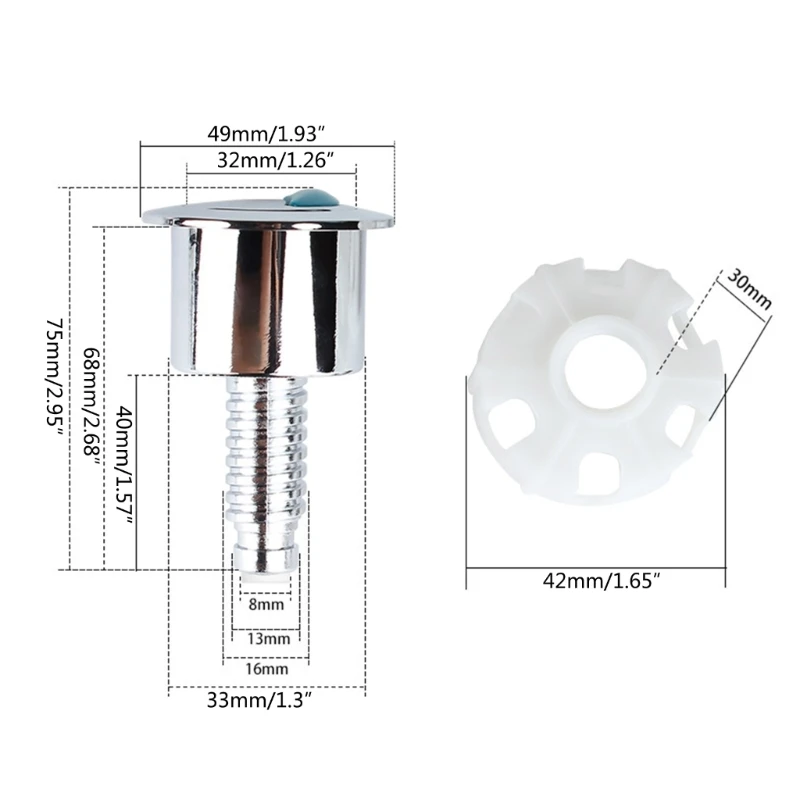 Universal Dual Flush Toilet ถังน้ำปุ่มทรงกลมปุ่มกด Flush Toilet ถังน้ำห้องน้ำอุปกรณ์เสริม