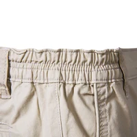 2021 Nouvel été 100% Coton Solide Short Hommes Shorts pour hommes à taille élastique sociale d'affaires décontractées de haute qualité Short de plage 10 couleurs 5