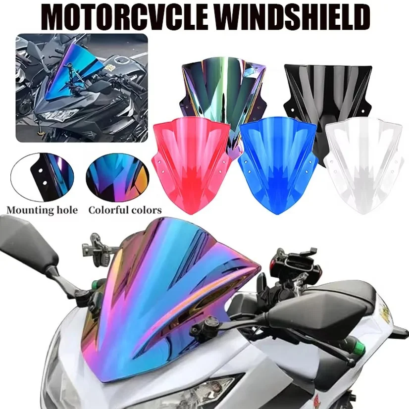 For Kawasaki Ninja 300 Windshield Fairing 2013-2017 Motorcycle Accessories Windscreen Windshield Wind Deflectors Double Shield P