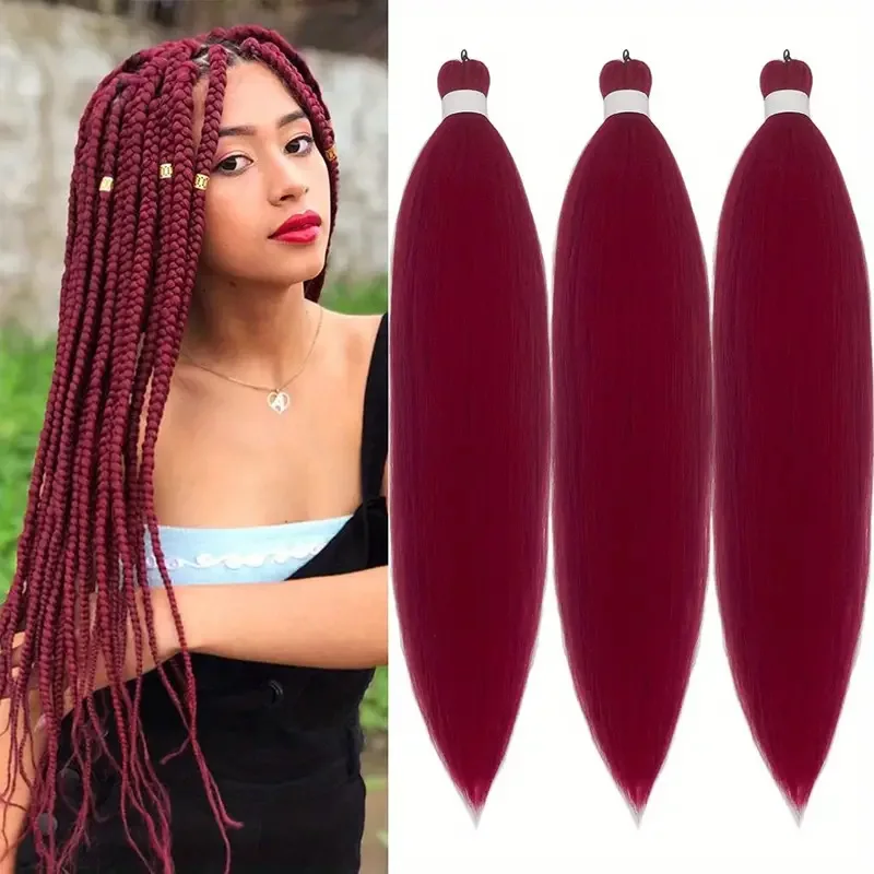 Synthetic Pre stretched Braiding Hair, 26 Inches Braids Hair Extensions, 1 Pack Yaki Texture Braiding Hair Pre stretched