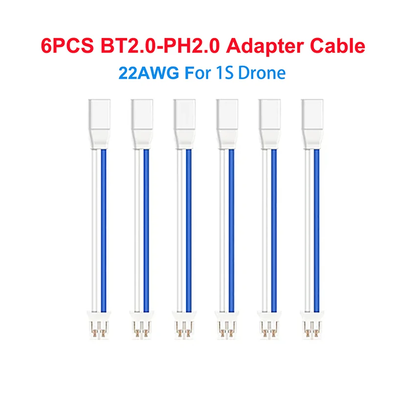 BETAFPV 6PCS BT2.0-PH2.0 Adapter Cable 22AWG PH2.0 Male Connector For RC BT2.0 Connectors Battery