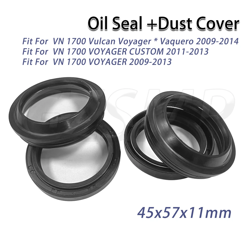 

Front Fork Oil Seal 45x57x11 Dust Cover Fit for Kawasaki VN 1700 VOYAGER CUSTOM 11-13 Vulcan Voyager Vaquero 09-2014