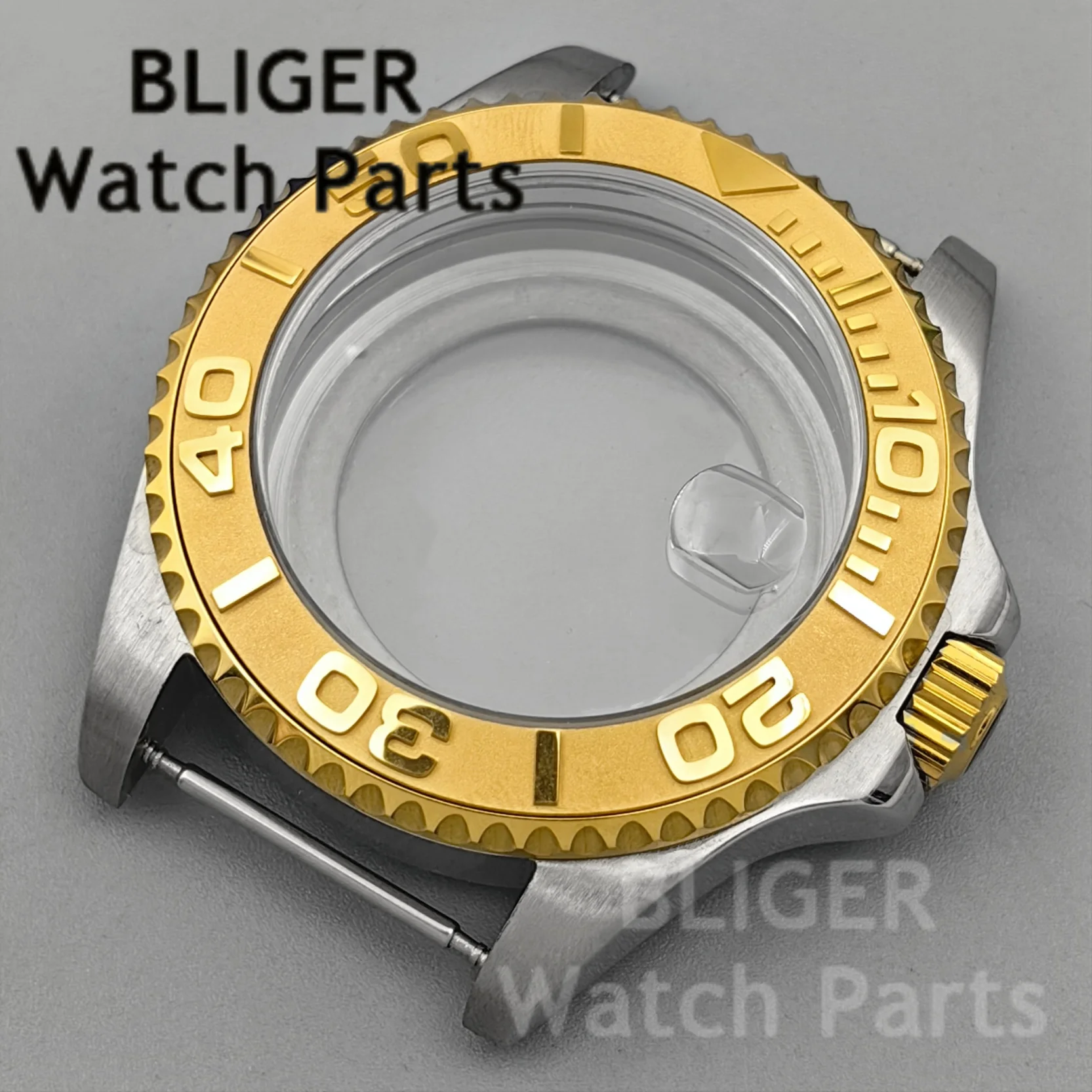 43MM NH34 NH35 NH36 NH38 NH39 NH70 ETA2824 PT5000 Movement Waterproof Two Tone Gold Watch Case Gold SUB GMT Bezel Sapphire Glass