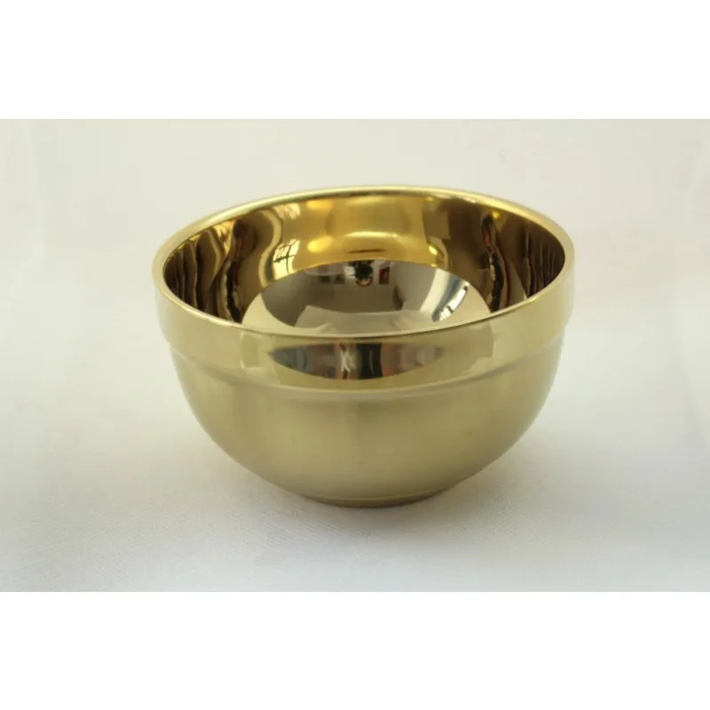 Bowls Kitchen Soup Noodle Rice  11.5cm Stainless Steel Thickened Double Layer Thermal Insulation  Gold Fruit Plate