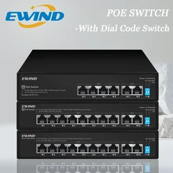 Ewind-イーサネットネットワークスイッチ、IPカメラ、ワイヤレス、nvrまたは屋外用のダイヤルコード付き、6/10ポート