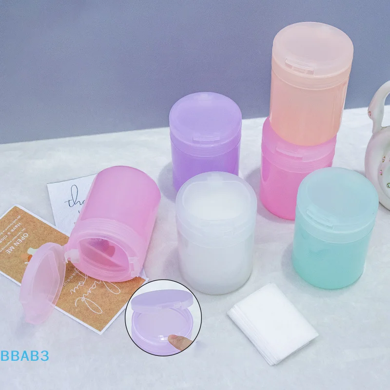 Organizador de bolas de algodão para unhas, copo de armazenamento com tampa de clipe para removedor de esmalte, cotonetes, ferramentas de maquiagem para manicure